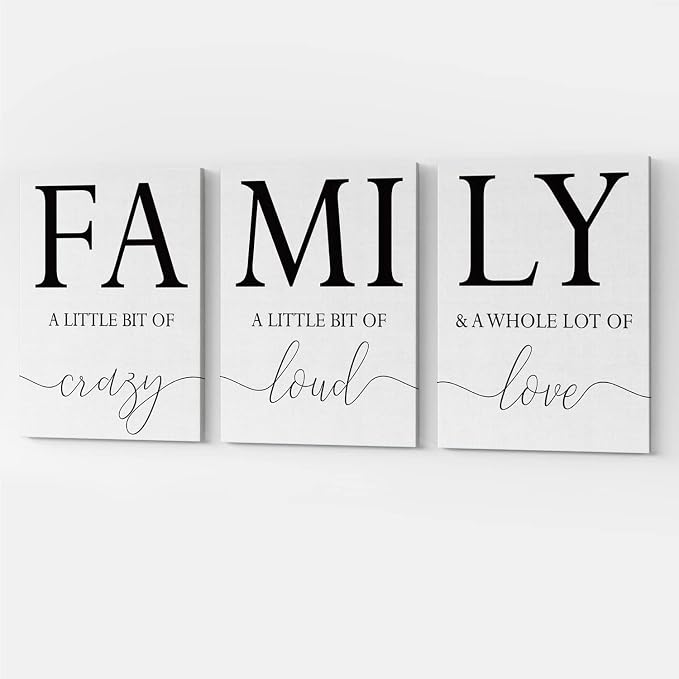 GUBIYU Home Family Wall Decor, Dining Room Kitchen Decor Set of 3 Inspirational by GUBIYU