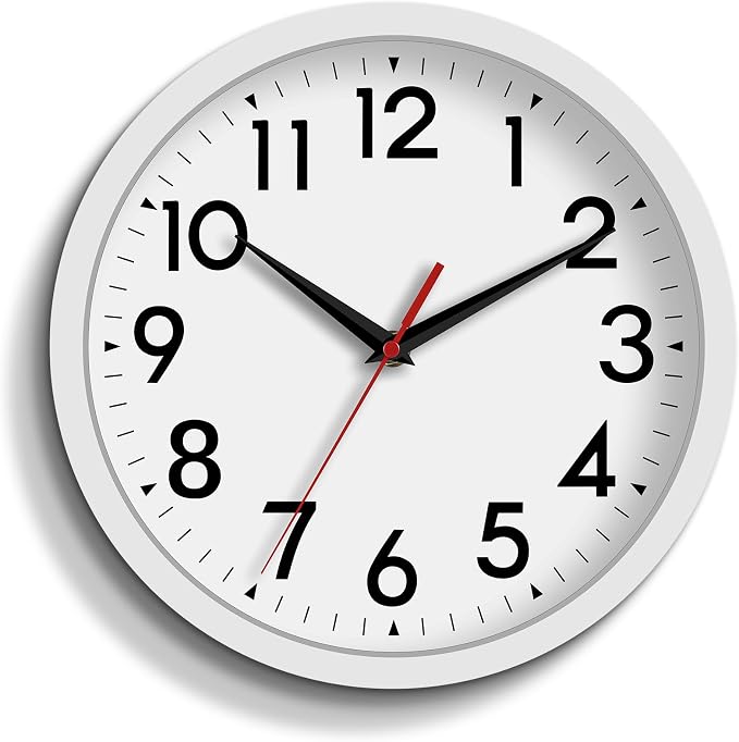 DAXSMY Wall Clock Small Analog 8 Inch Silent Non Ticking Battery Operated by DAXSMY