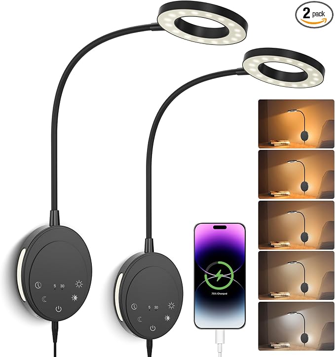 Wall Mounted Reading Light, Headboard Reading Lamp by NoeiiT