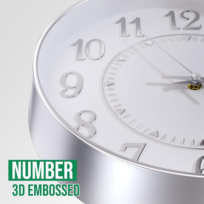 Wall Clock Modern Non-Ticking Battery Operated Silent Wall Clocks Simple Style - Image 6