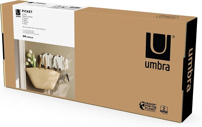 Umbra Picket Wall-Mounted Coat Rack Rail Hook - Image 8