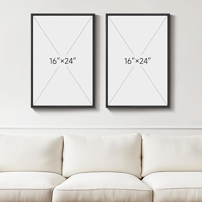 Framed Black and White Abstract Wall Art, 2 Piece Modern Canvas Prints - Image 8