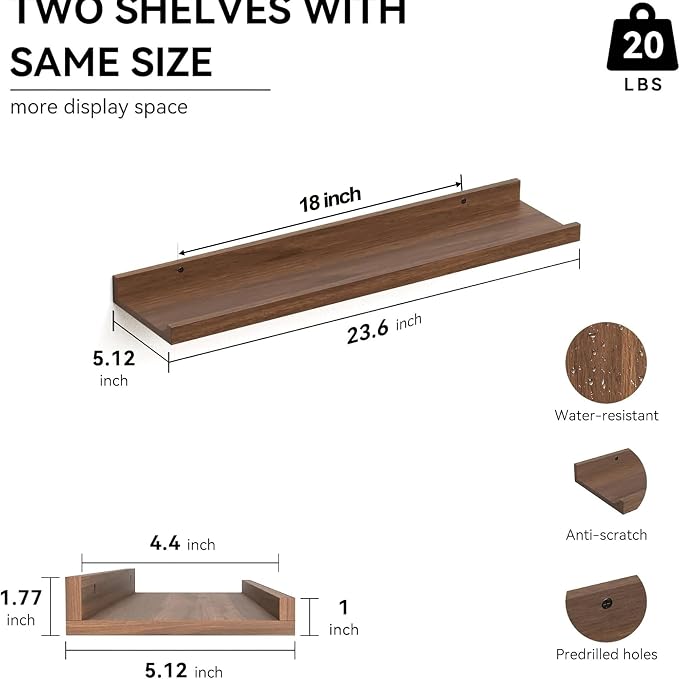 Boswillon 23.6 Inch Long Floating Shelves - Image 3