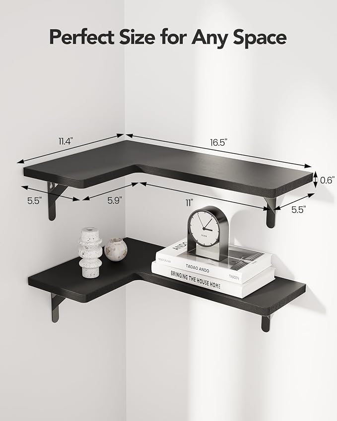 AMADA HOMEFURNISHING Corner Floating Shelves, Shelves - Image 2