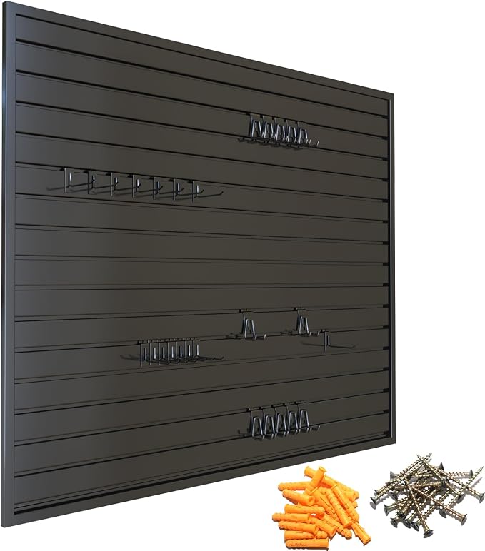 Yuzzy Slat Wall Paneling 4 x 4ft, Garage Slatwall Panel Wall Storage Systems by Yuzzy