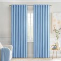 MIULEE Sky Blue Back Tab Blackout Curtains 72 Inches Long 2 Panels Set by MIULEE