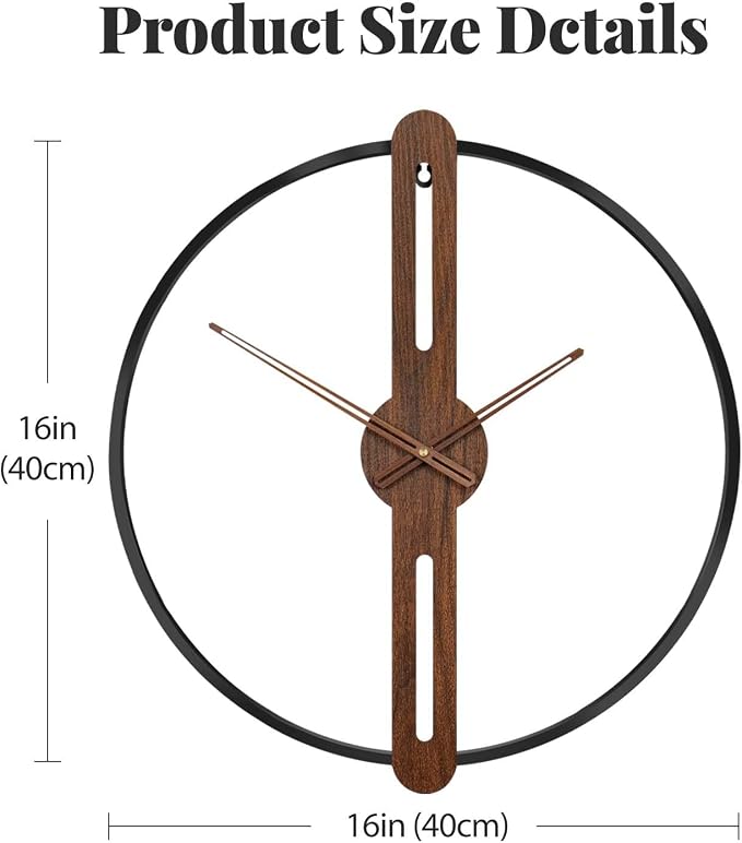 Cuspin 16 Inch Wall Clock, Modern Silent Non Ticking Battery Operated Wall - Image 5