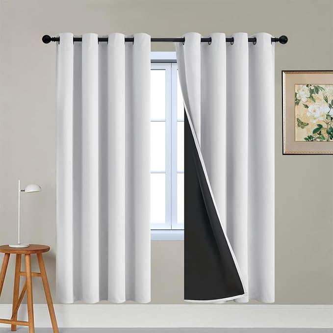 Yakamok 100% Blackout Curtains 72 Inches Long, 2 Thick Layers Heat and Full by Yakamok