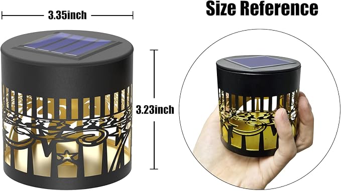 gardencave 2 Pack Solar Fence Lights Metal Solar Powered Outdoor Wall Deck - Image 5