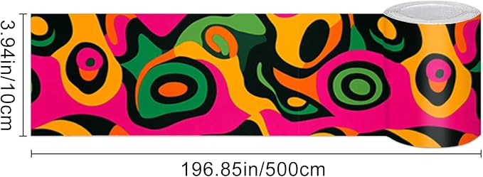 HOMETITUTE Wallpaper Border Peel and Stick Wall Border Colorful Pop Art - Image 3