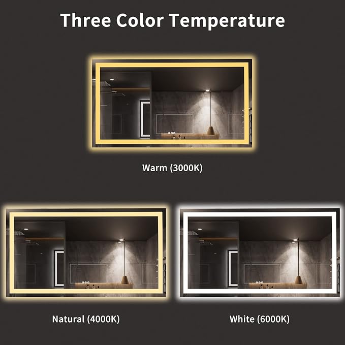 LOAAO 72X40 LED Bathroom Mirror - Image 5