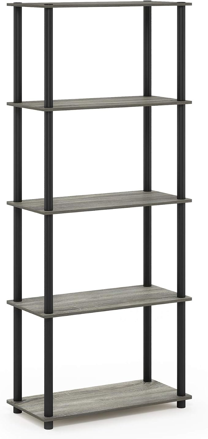 Furinno TURN-N-TUBE Storage Shelves, 5-Tier Book Shelf, Corner Shelf, Toolless - Image 5