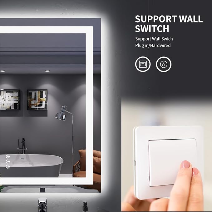 LOAAO 32"X36" LED Bathroom Mirror - Image 7