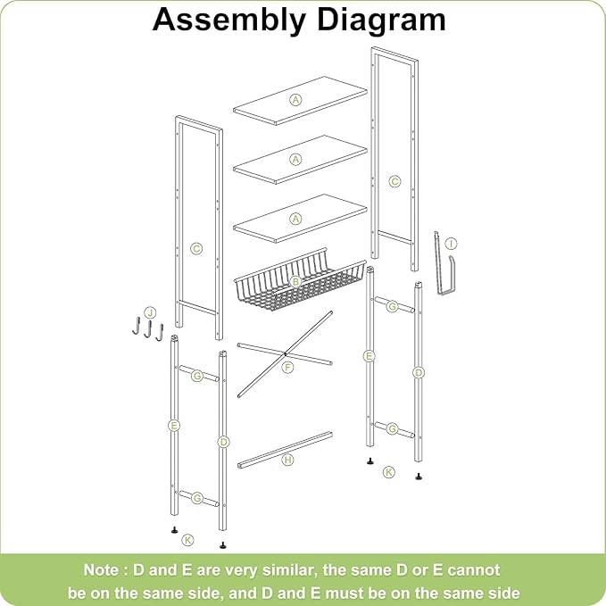 Kalrin Over-The-Toilet Storage Rack, 4-Tier Bathroom Organizer Shelf Over Toilet - Image 8