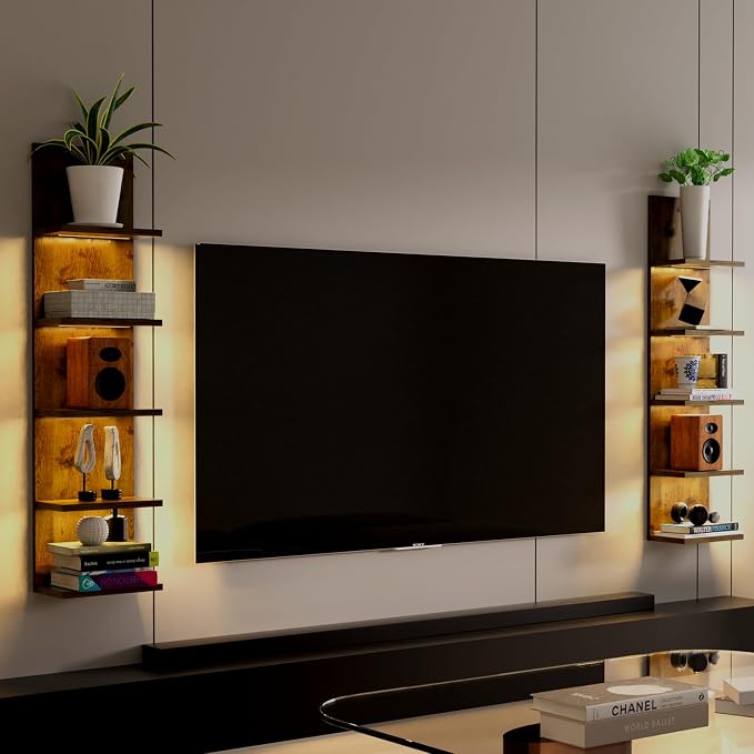 Homaterial 5 Tier Wall Shelf Unit, Modern Vertical Lack Wall Shelves - Image 4