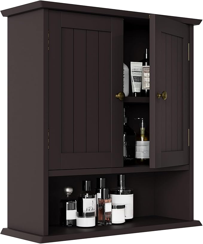 Smuxee Brown Bathroom Cabinet Wall Mounted, Small Medicine Cabinet by Smuxee