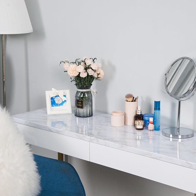 practicalWs Marble Contact Paper Peel and Stick, 15.7inch×118.1inch White Gray - Image 3