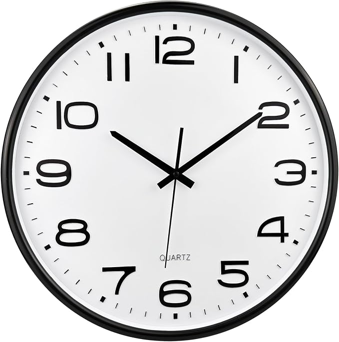 Plumeet 16'' Extra Large Wall Clock, Battery Operated Wall Clocks Silent by Plumeet