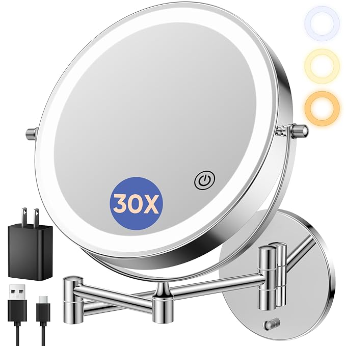 FUNTOUCH 9" Wall Mounted Makeup Mirror by FUNTOUCH