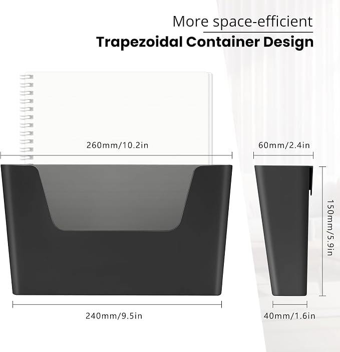 YOHOM Adhesive File Holder Plastic Document Folder Door No Drilling Mount Mail - Image 2