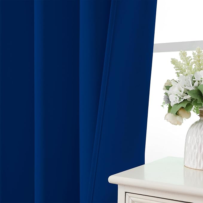CUCRAF Royal Blue Blackout Curtains 72 inch Length 2 Panels Set, Rod Pocket - Image 5