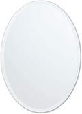 Better Bevel Frameless Oval Mirror, 23.5" x 33" Bathroom Wall Mirror w/Beveled by Better+Bevel