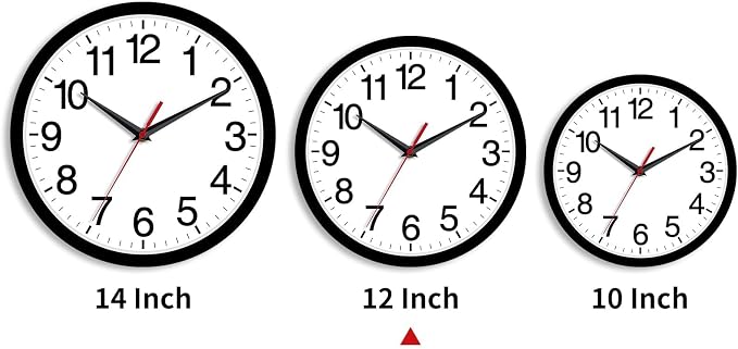 Rohioue 12 Inch Wall Clock Modern Battery Operated Silent Non Ticking Analog - Image 3
