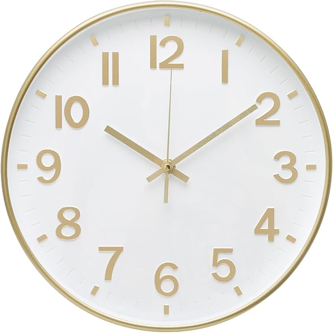 Wall Clock Modern Simple Quartz Decorative Clock Non-Ticking Silent Battery by BAKBRAND