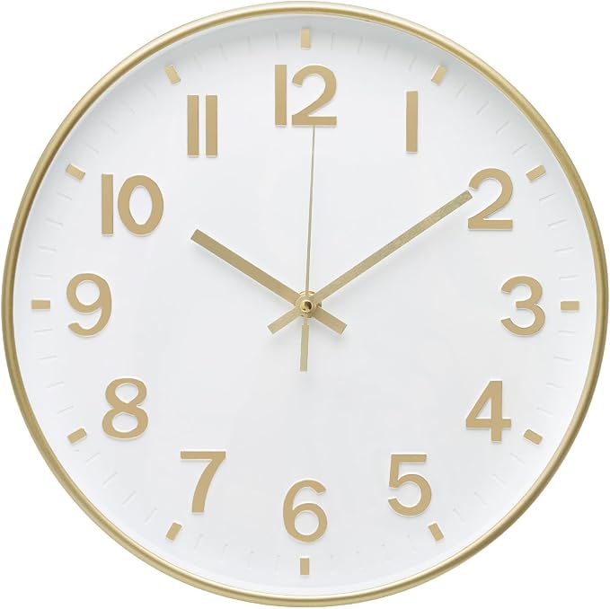 Wall Clock Modern Simple Quartz Decorative Clock Non-Ticking Silent Battery by BAKBRAND