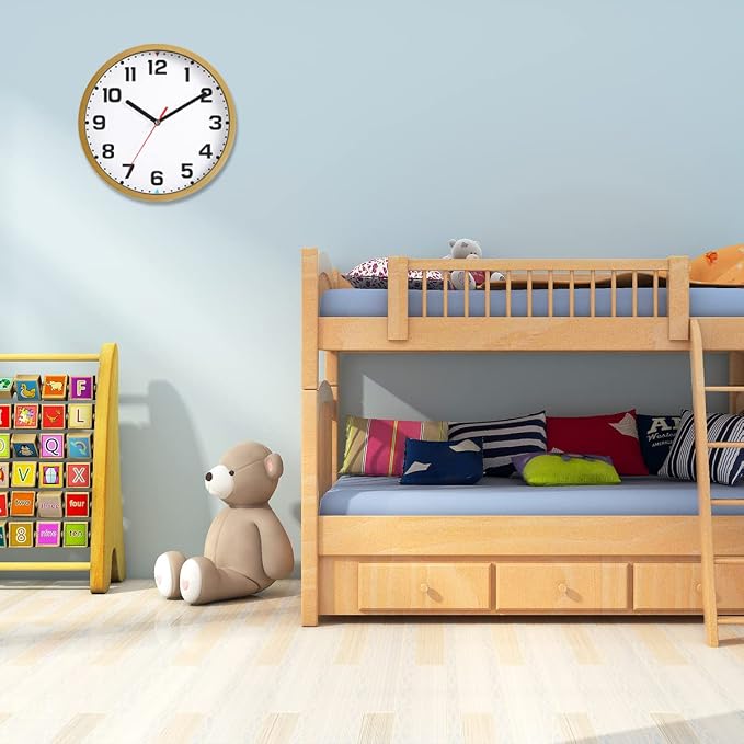 SIN&MI Wall Clock 9 Inch Battery Operated Silent Non-Ticking Wall Clock Modern - Image 5