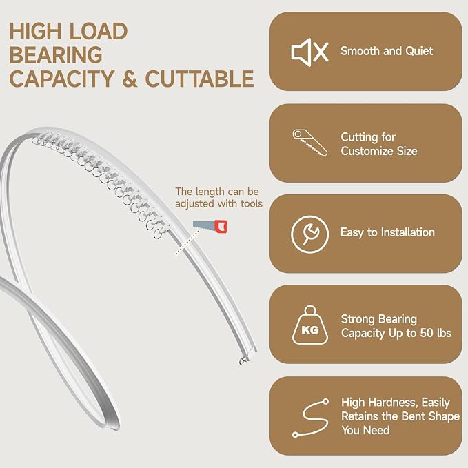 Room Divider Ceiling Curtains W/Flexible Track Sets, inch Extra Long Blackout - Image 5