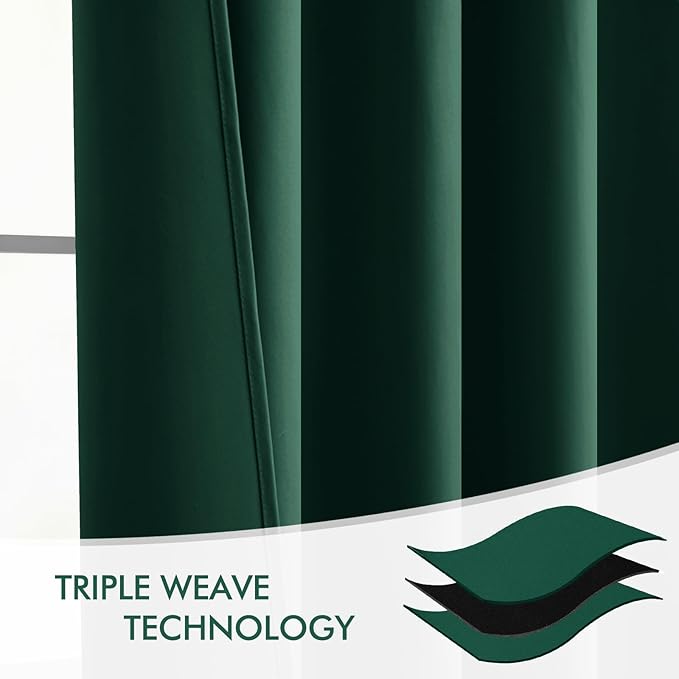 MIULEE Christmas Hunter Green Back Tab Blackout Curtains 84 Inch Length 2 - Image 7