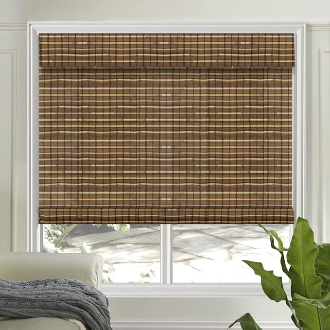 Letau No Drill No Tools Cordless Wood Window Shades Blinds, Bamboo Light by LETAU