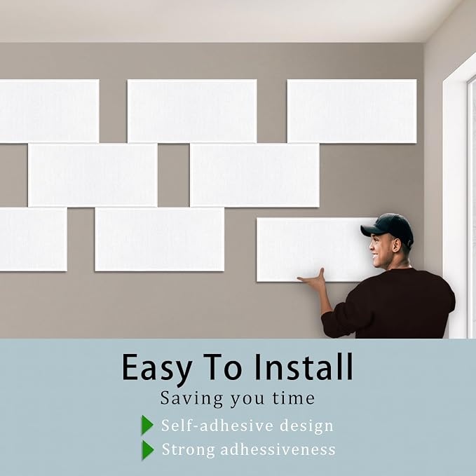 6 Pack Self-Adhesive Acoustic Panels, 15.75" X 31.5" X 0.47" Soundproof Wall - Image 3