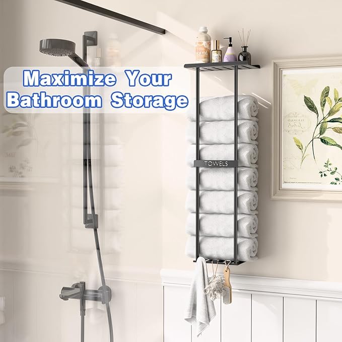 2-Tier Wall-Mounted Towel Rack - Image 2