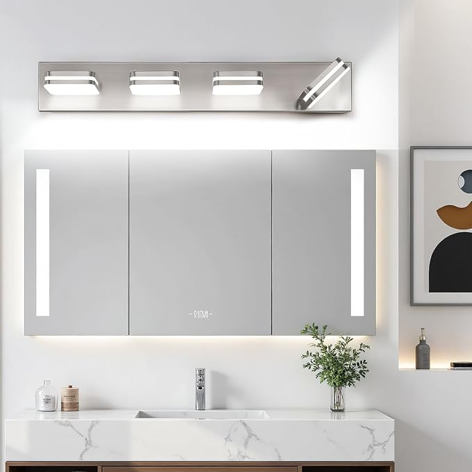 360° Rotate LED Dimmable Bathroom Vanity Light Fixtures, 1600LM Acrylic Brushed - Image 8