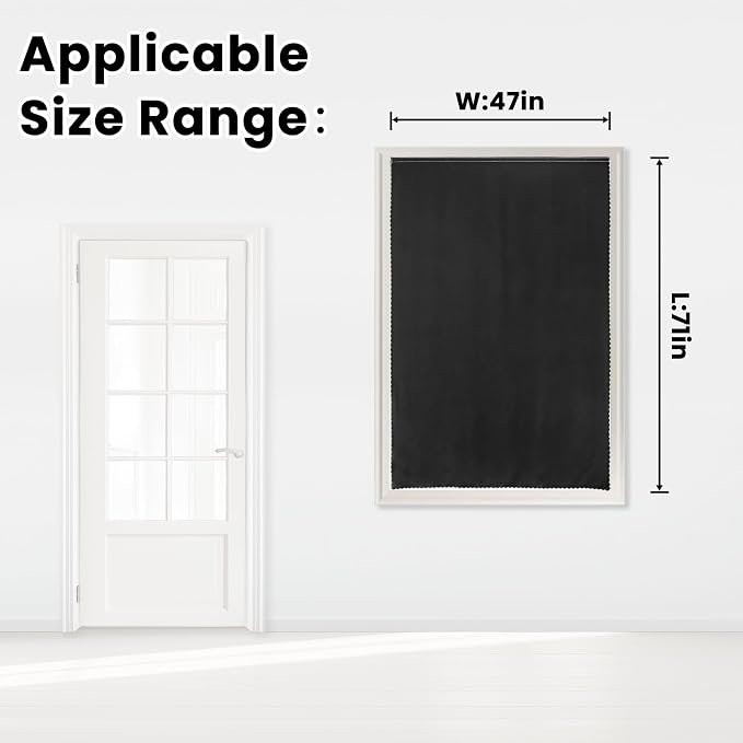 Adhesive Blackout Curtains- Self Stick Shades Window Blinds Curtains No Rod - Image 7