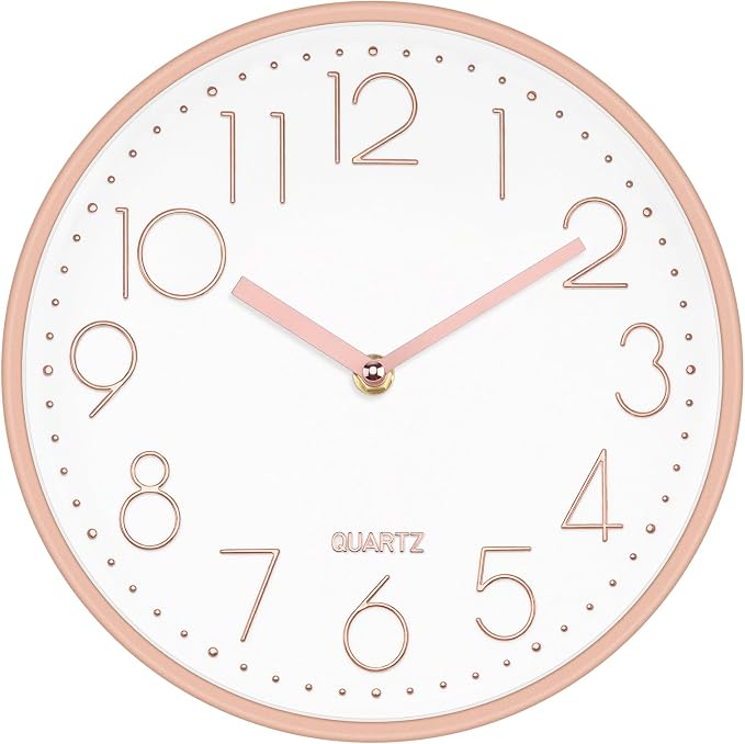 Foxtop Modern Wall Clock 10 Inch Non-Ticking Silent Battery Operated Round by Foxtop
