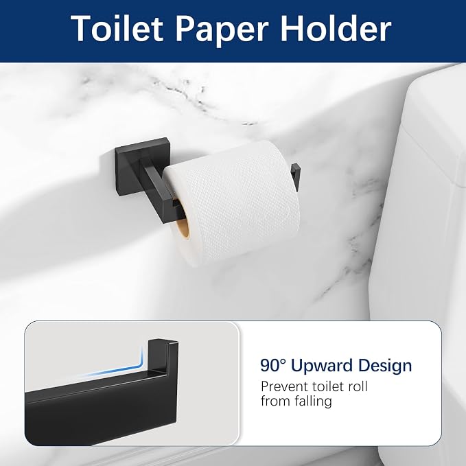 Gypie 5-Piece Bathroom Hardware Accessories Set, Towel Racks - Image 8