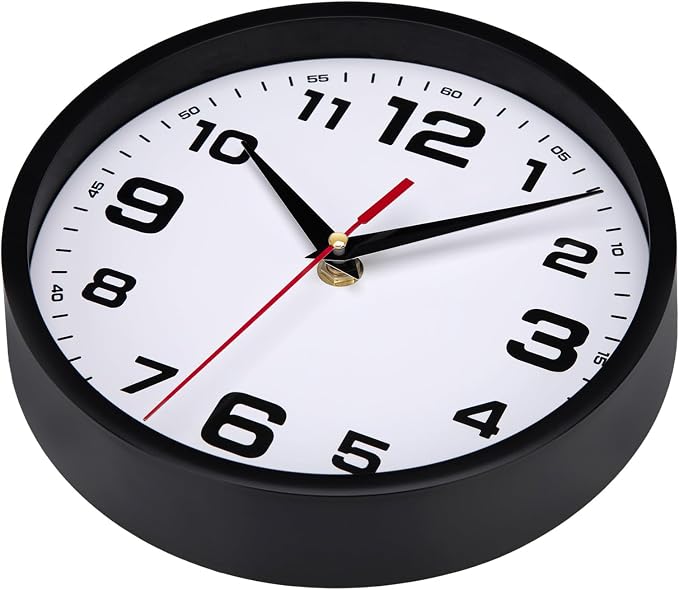 Wall Clock Silent Non-Ticking 10 Inch Clocks Battery Operated Large Numbers - Image 4