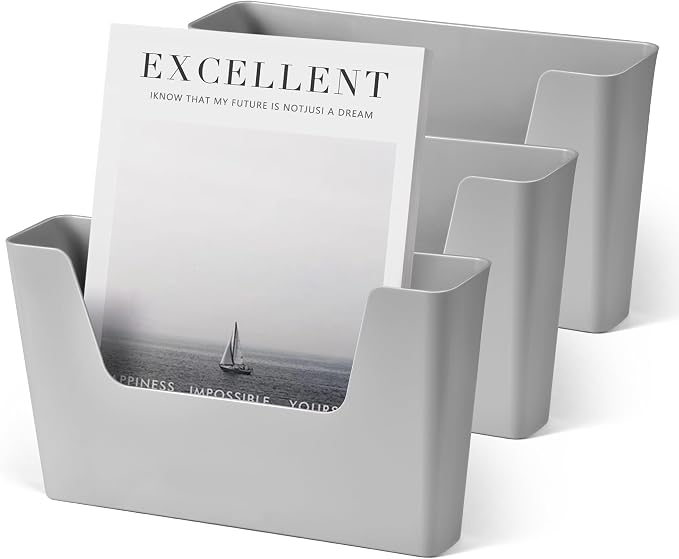 YOHOM Adhesive File Holder Plastic Document Folder Door No Drilling Mount Mail by Yohom