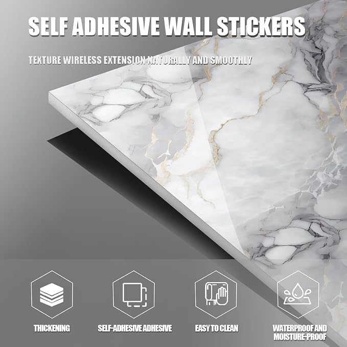 Chejiaye Thick 10pcs Marble Peel and Stick Backsplash Surface Waterproof Wall - Image 7
