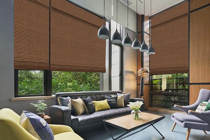 Letau No Drill No Tools Cordless Wood Window Shades Blinds, Bamboo Light - Image 3