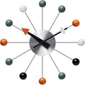 Mid Century Modern Wall Clock Decorative Multicolour Ball Silent Non Ticking by MOLEIHAO