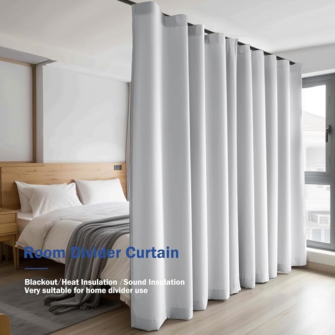 Room Divider Blackout Curtain Track Curtains Wall Dividers Panels Screen - Image 6