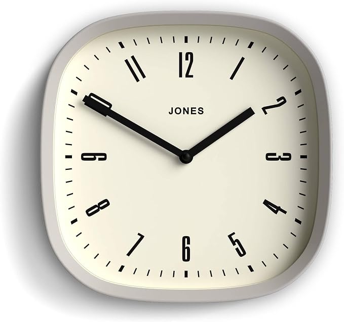 JONES CLOCKS® Marvel wall Clock | Modern Retro Rounded Square Clock | 10 inch | by JONESCLOCKS