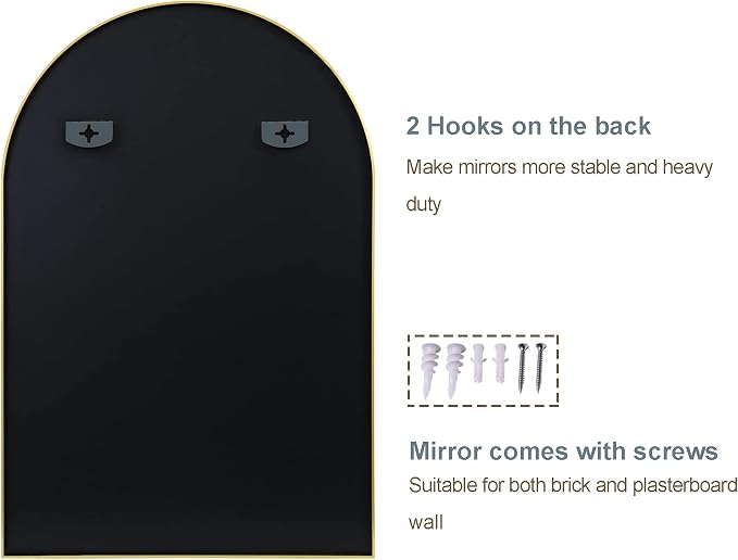 Arched Bathroom Mirror for Wall, HD Glass Over Sink for Bathroom - Image 5