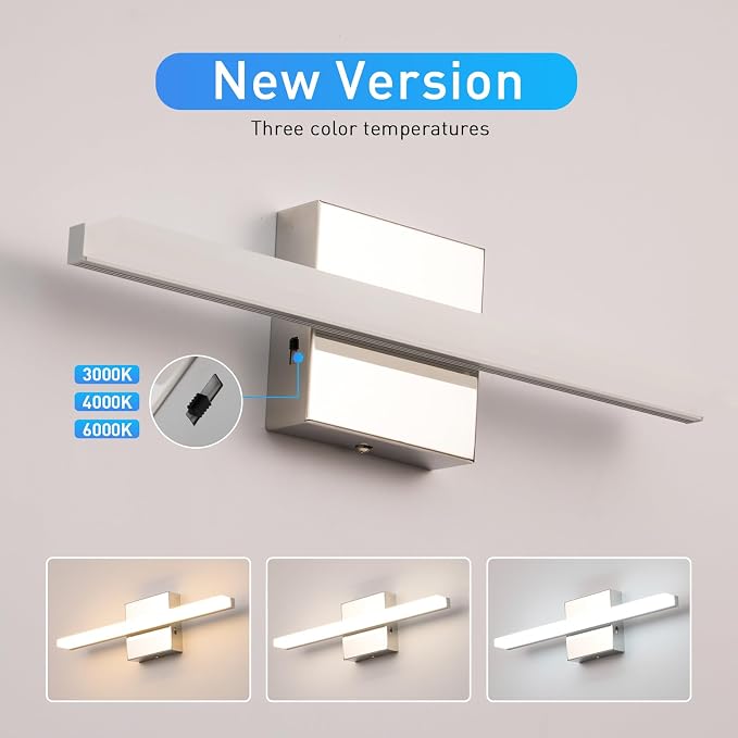 Combuh Modern Bathroom Vanity Light Fixtures Above Mirror Soft Shadow Free - Image 3