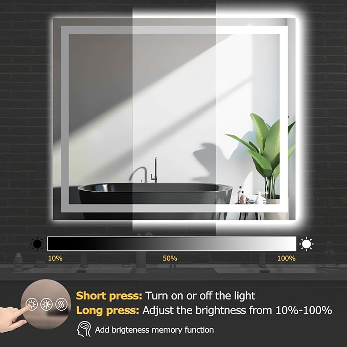 Hivone 48X40 LED Bathroom Mirror - Image 7