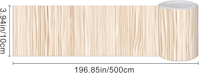 HOMETITUTE Wallpaper Border Peel and Stick Wall Border Beige Bamboo Texture - Image 3